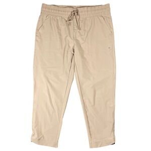 Layers Womens Jogger Pants‎ Size L Beige Elastic Waist Drawstring Qwick-Dry